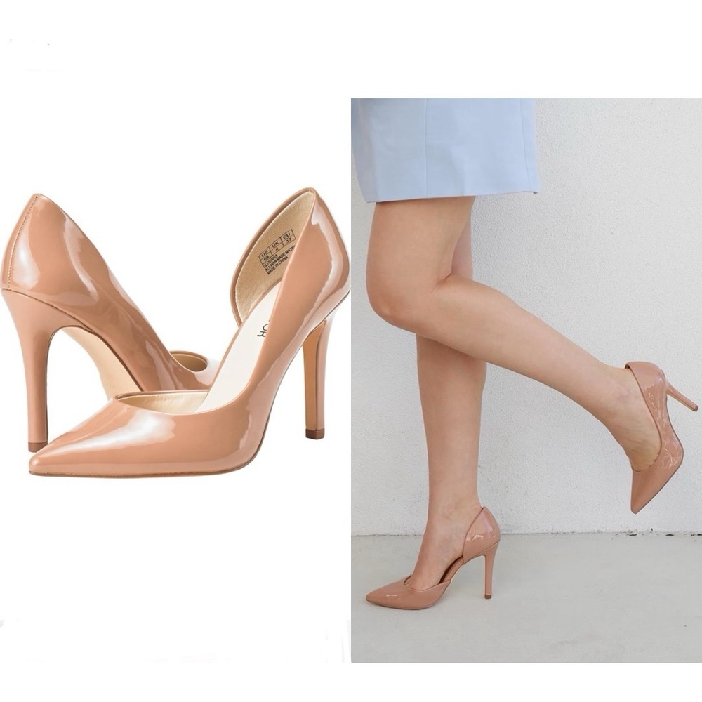 JENN ARDOR Stiletto High Heel Patent Leather Shoes, Nude color, size 6
